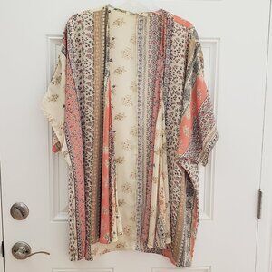 Liberty Love - Blue, Pink and Tan Kimono. Size 3XL